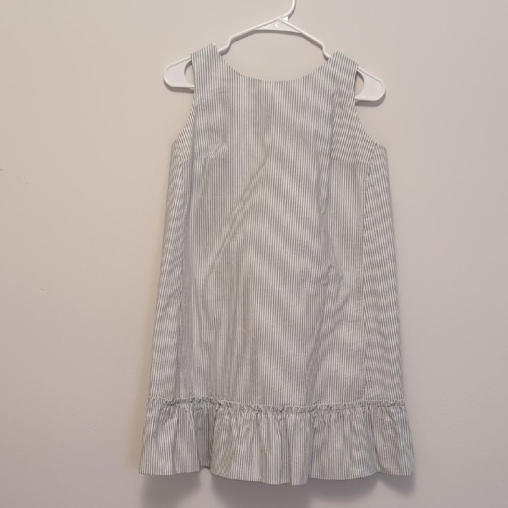 Sezane Size 40 Mathilde Striped Sleeveless Tie-back Dress In Blue And Cream